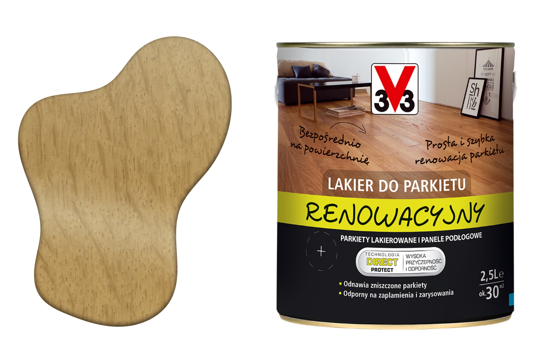 3V3 Lakier Do Drewna Twardy Eko Wodny Akryl Odporny Bezbarwny Renowacja