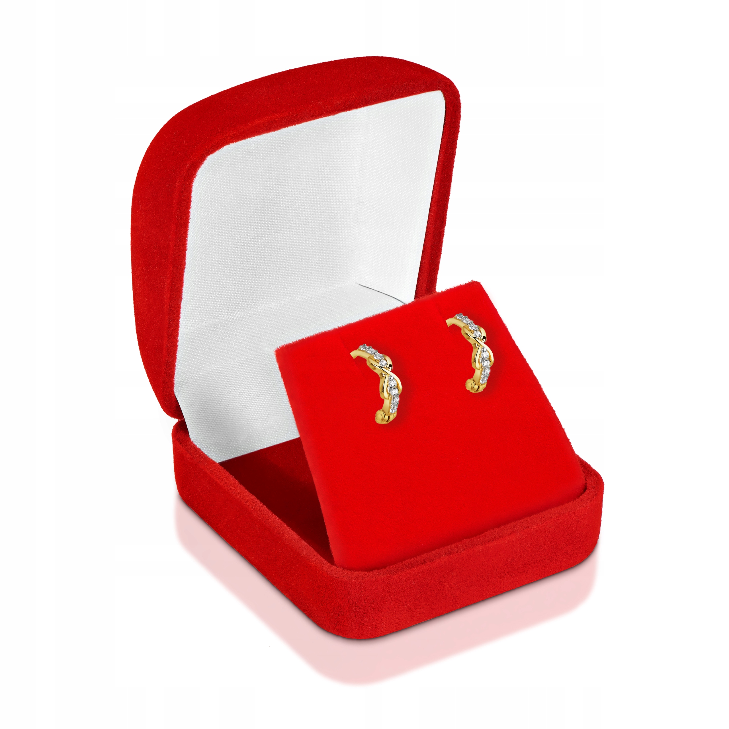 ZŁOTE KOLCZYKI Z CYRKONIAMI ZŁOTO 585 14K L606 Marka Luna