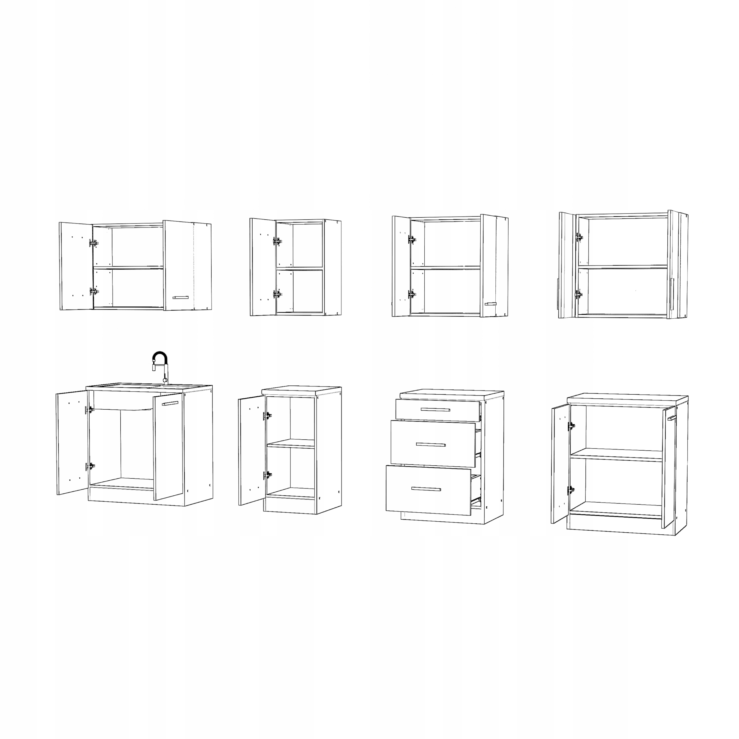 Zestaw mebli kuchennych Meble kuchenne Kuchnia REMO 2.6 m KOLORY Marka Blanco