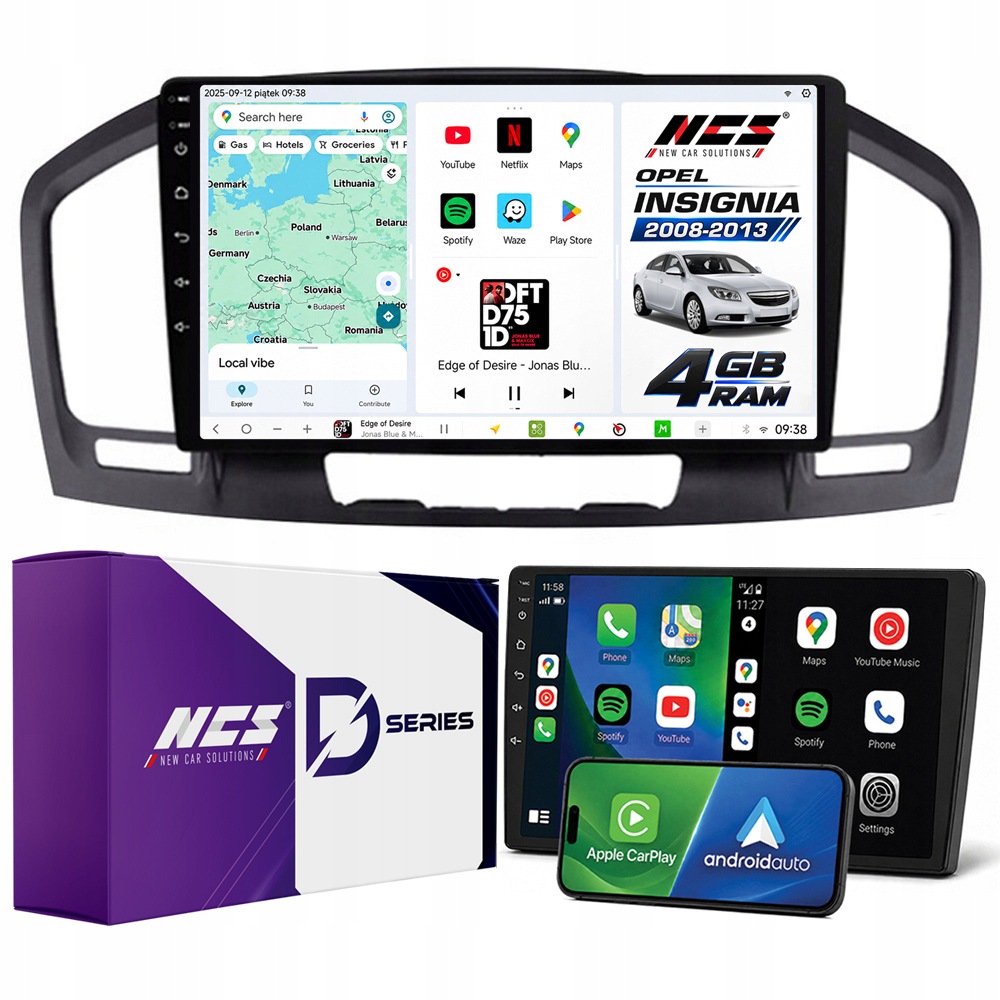 Autorádio Ncs D9 Opel Insignia 2008-2013 Android Navigace 4GB Lte