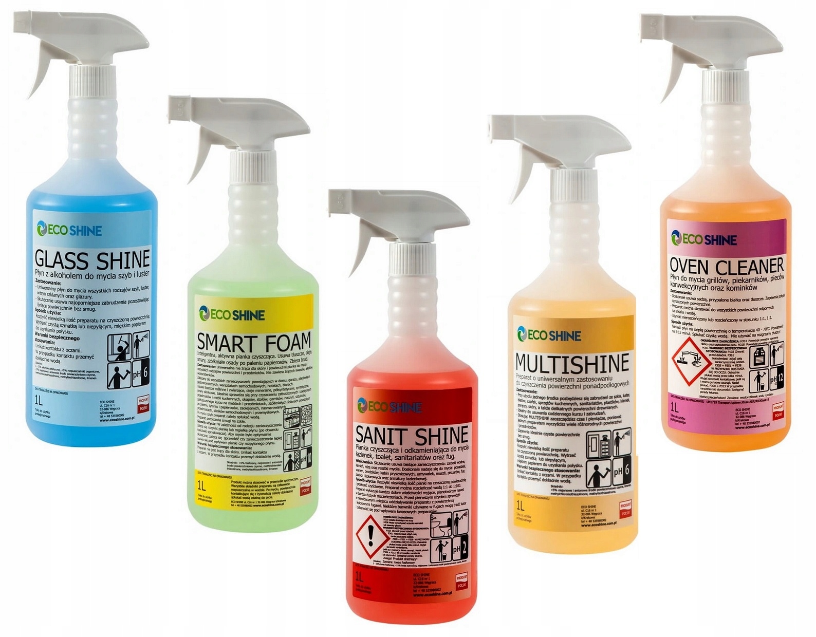 

Eco Shine Zestaw 5 Płynów Do Sprzątania Domu Multi
