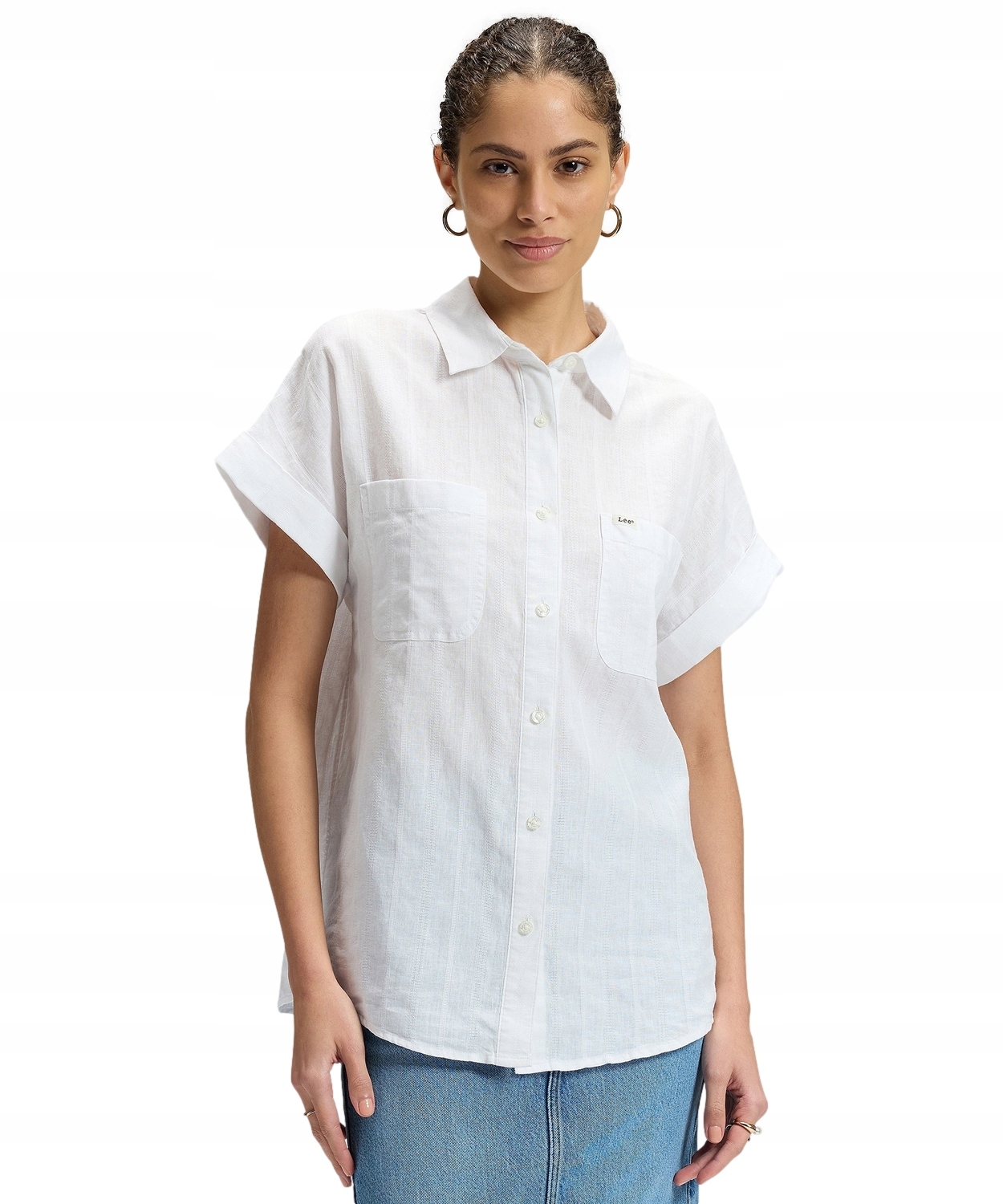 Košile Lee Ss Loose Utility Shirt 112376977 Bright White M