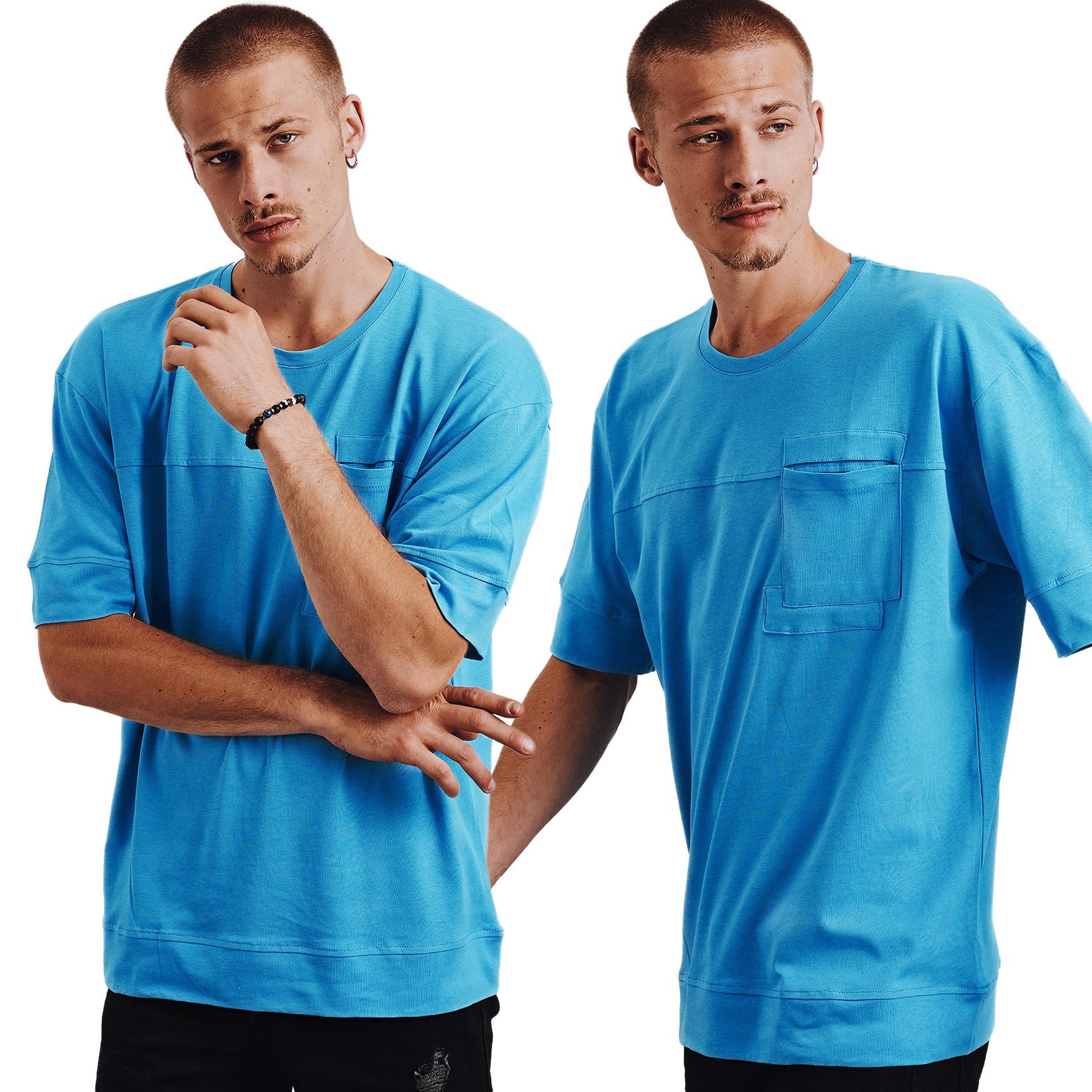 

Męska Koszulka T-shirt Bez Nadruku rx4635 - M