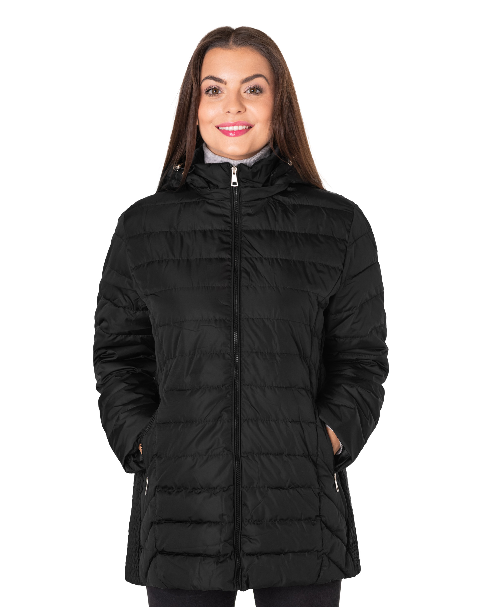 Velká teplá péřová Zimní Bunda Dámská prošívaná zateplená zimní bunda 603-1 6XL