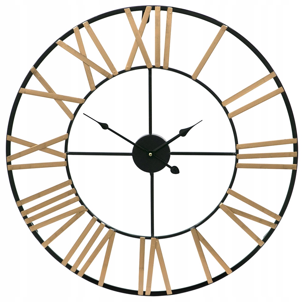 

Zegar Ścienny Czarny Złoty 60cm Retro Loft Metal