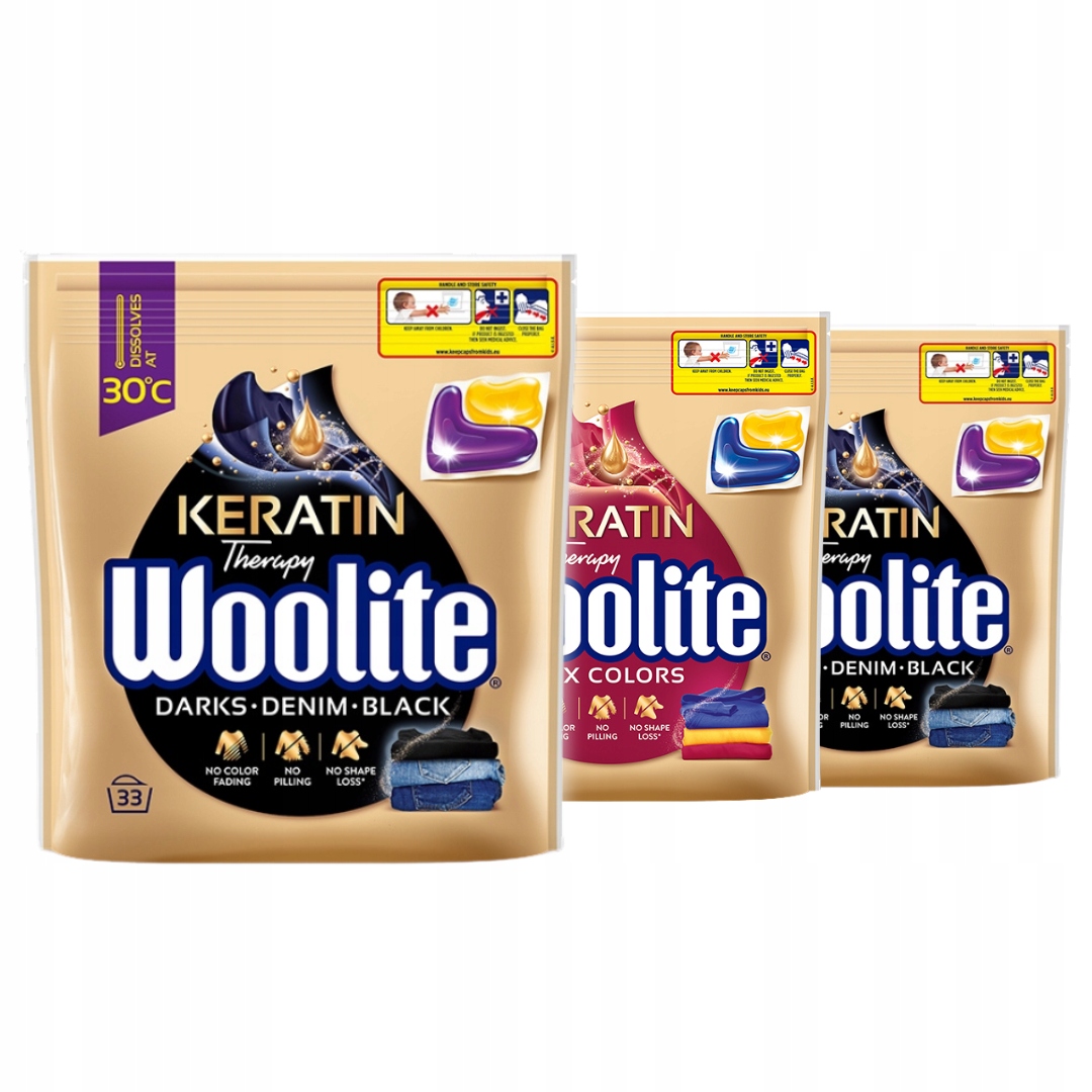 Levně Woolite Kapsle Praní Pro Care Barva 33 ks x3