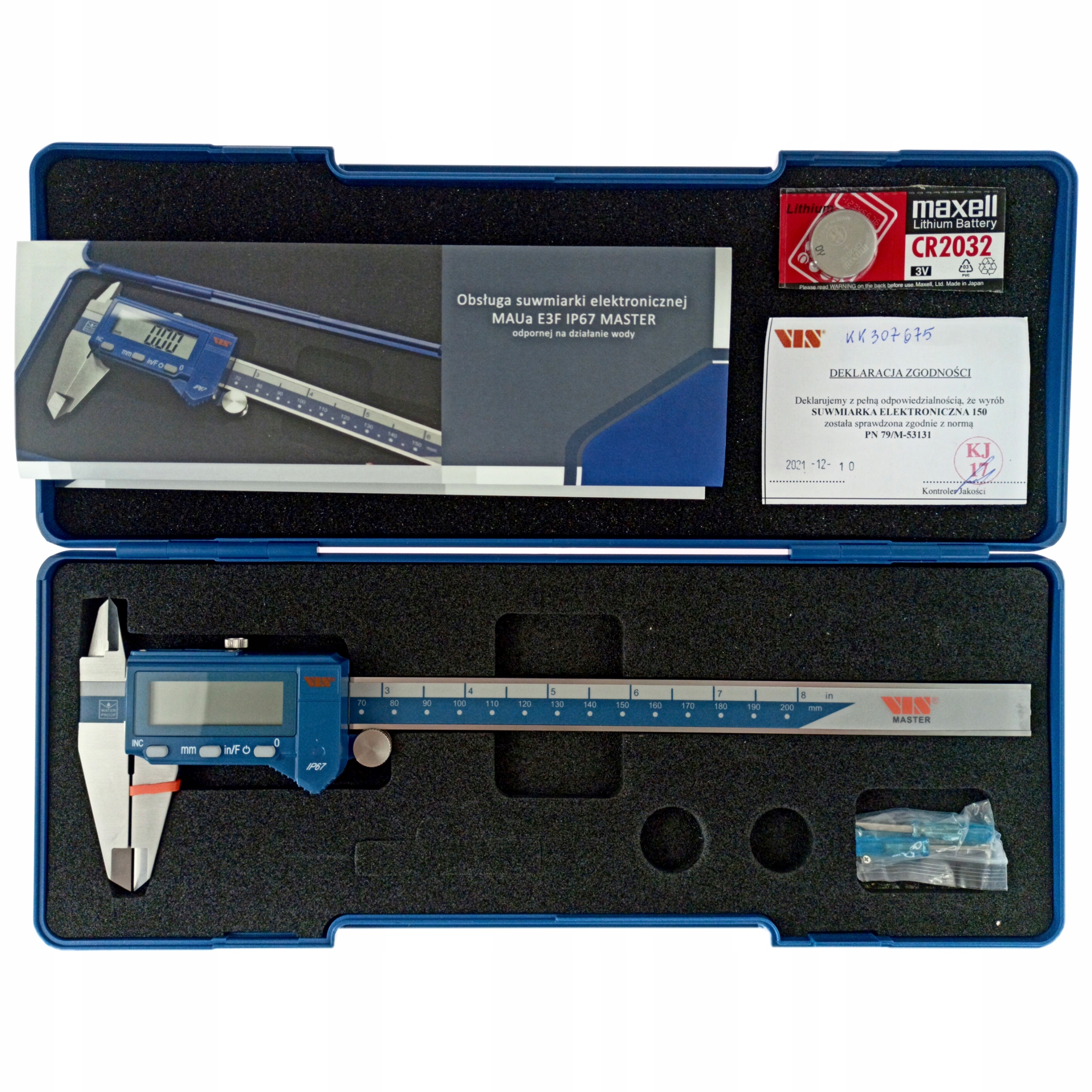 Suwmiarka elektroniczna cyfrowa 200mm IP67 Vis