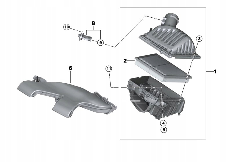 OE BMW WLOT KANAŁ POWIETRZA BMW 2 F44 F45 F46 Numery katalogowe zamienników 13717626564 7626564