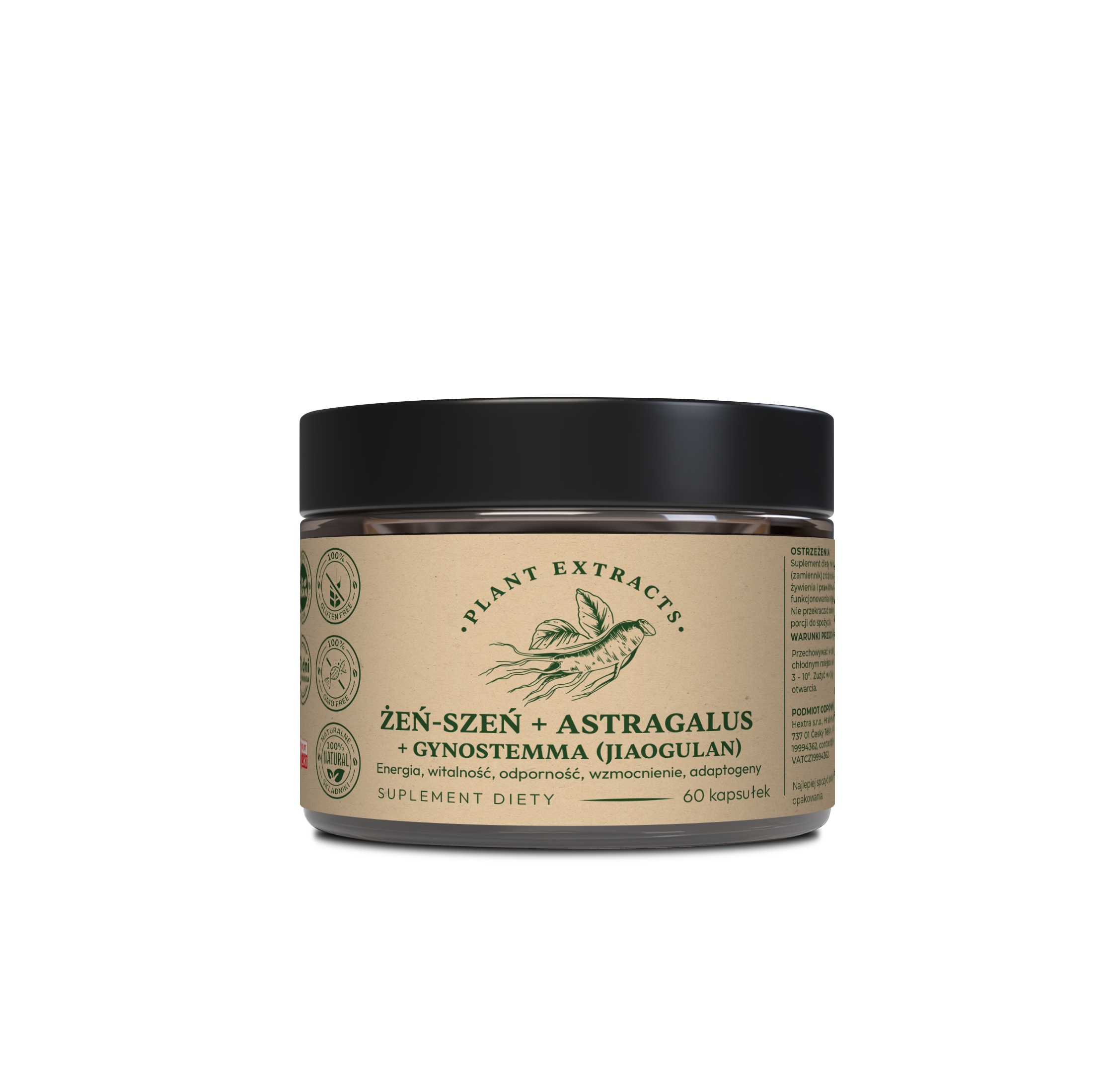 Żeń-szeń + astragalus + gynostemma 60 kaps. – energia, odporność