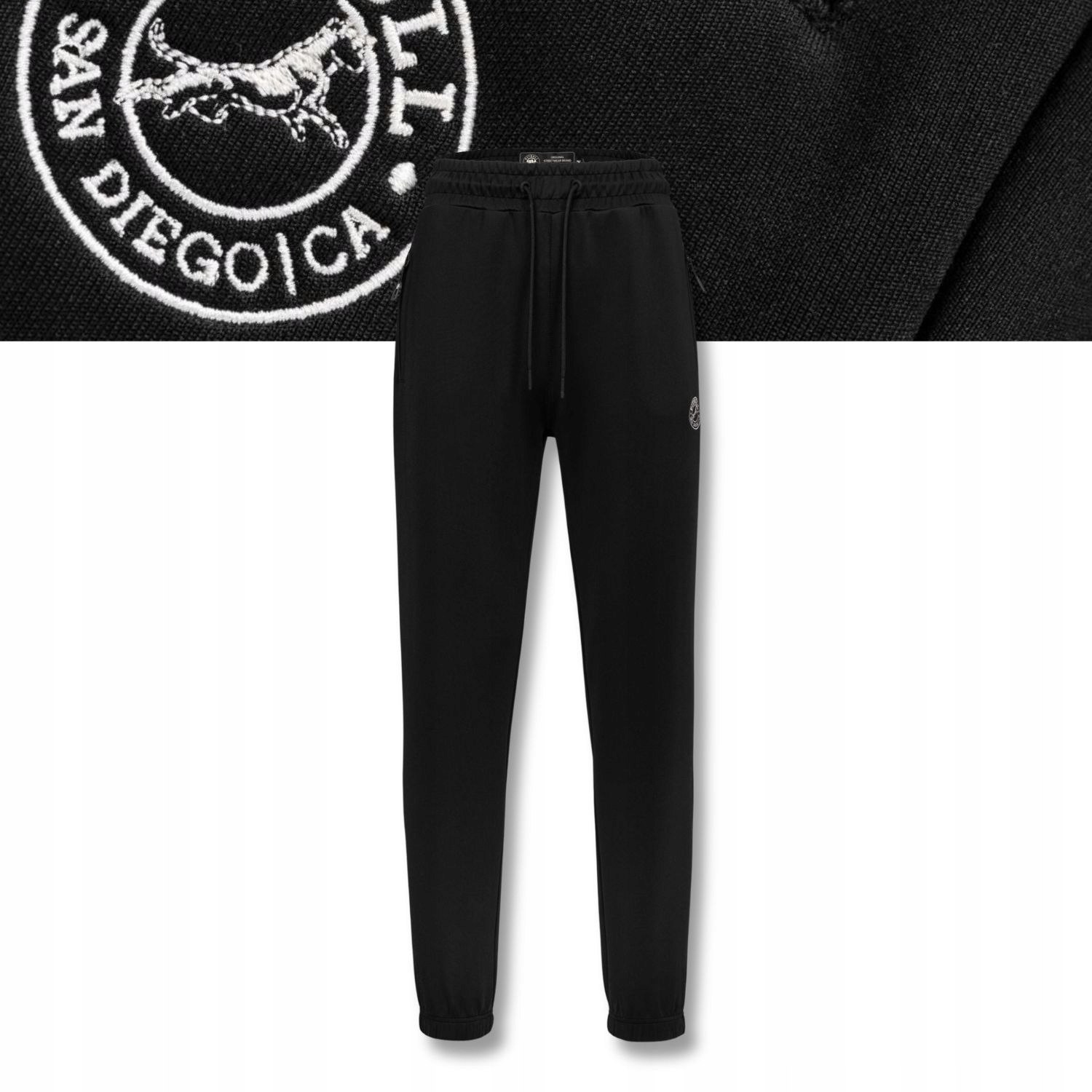 Męskie Spodnie dresowe Pitbull Oldschool San Diego Ca zwężane nogawki L