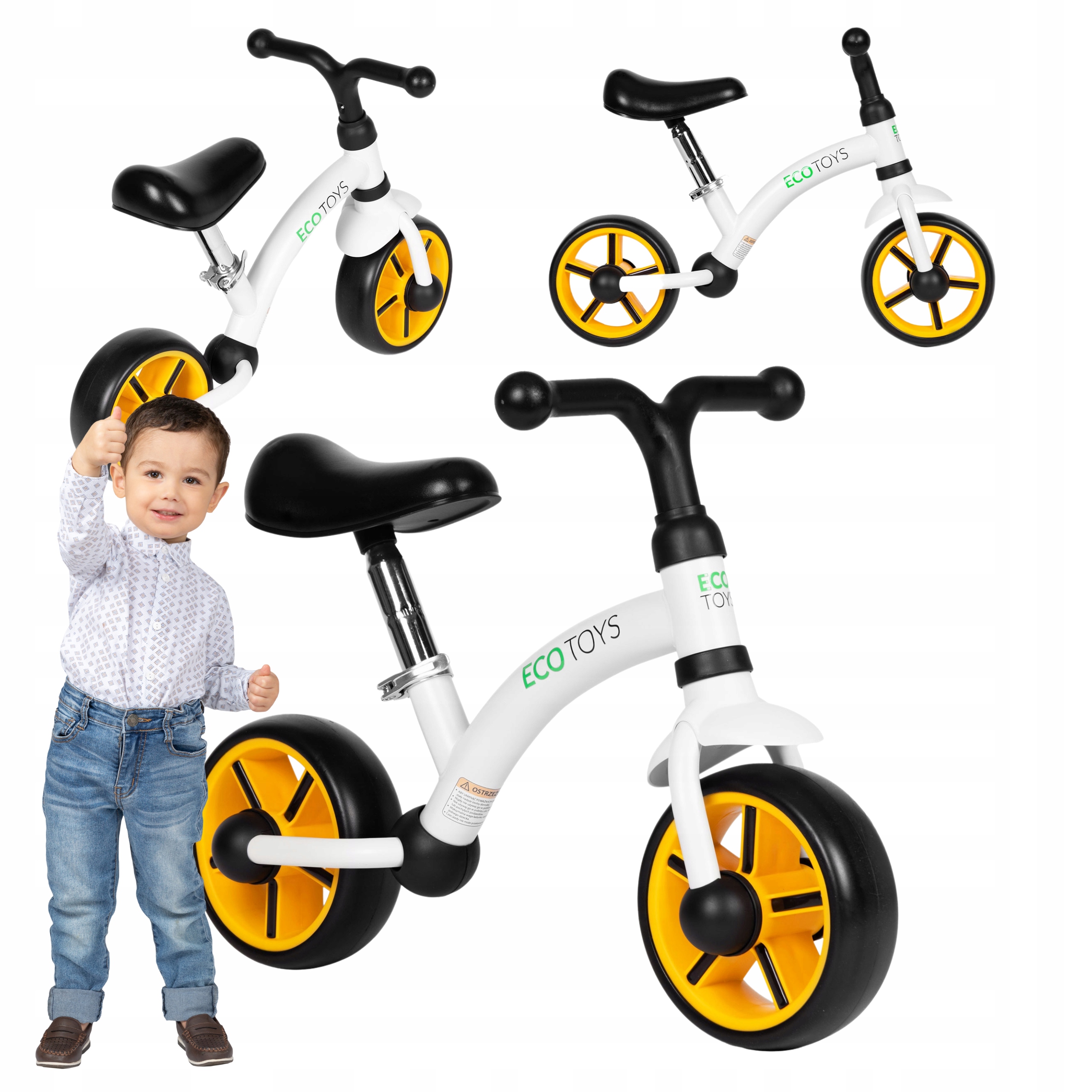 Rowerek Biegowy Dla Dzieci Jeździk Rower Koła Eva Regulacja Siodełka Czarny