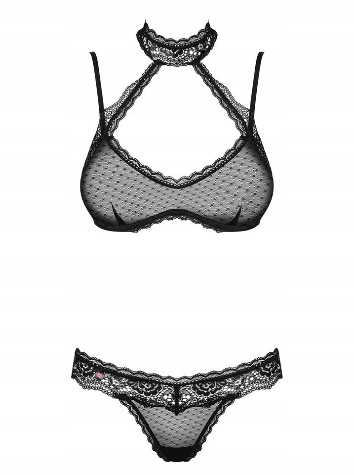 PRZEŚWITUJĄCY KOMPLET OBSESSIVE CLAUDUSIA S/M Rozmiar S/M
