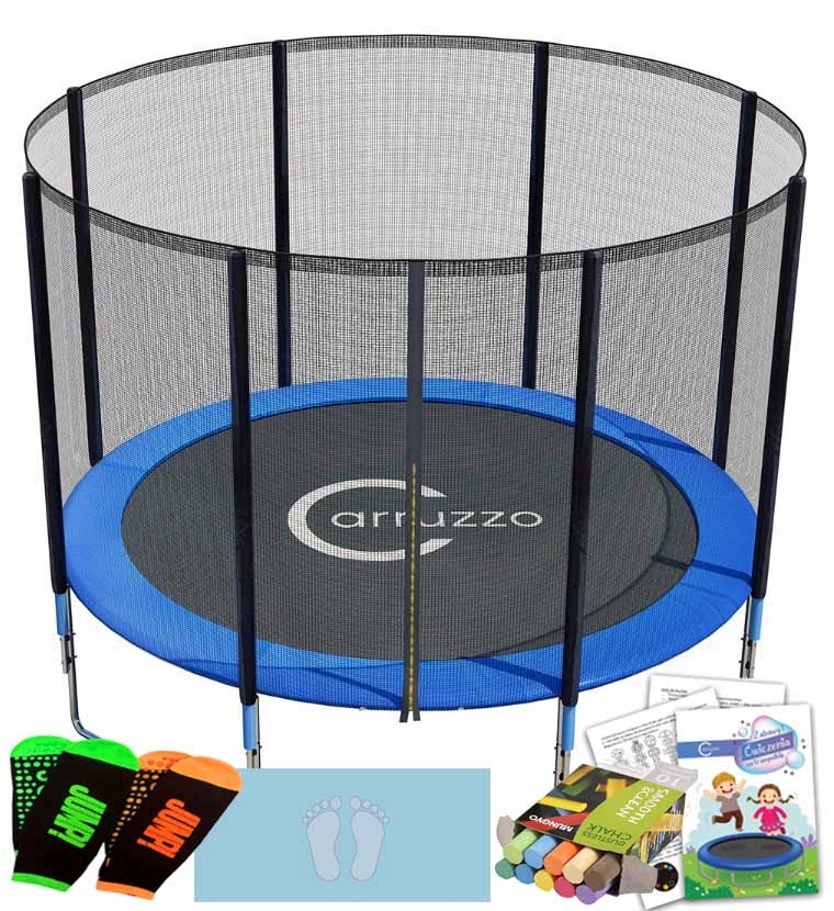 Mocna Trampolina Ogrodowa 252CM 180KG Dla Dzieci I Dorosłych Gratisy