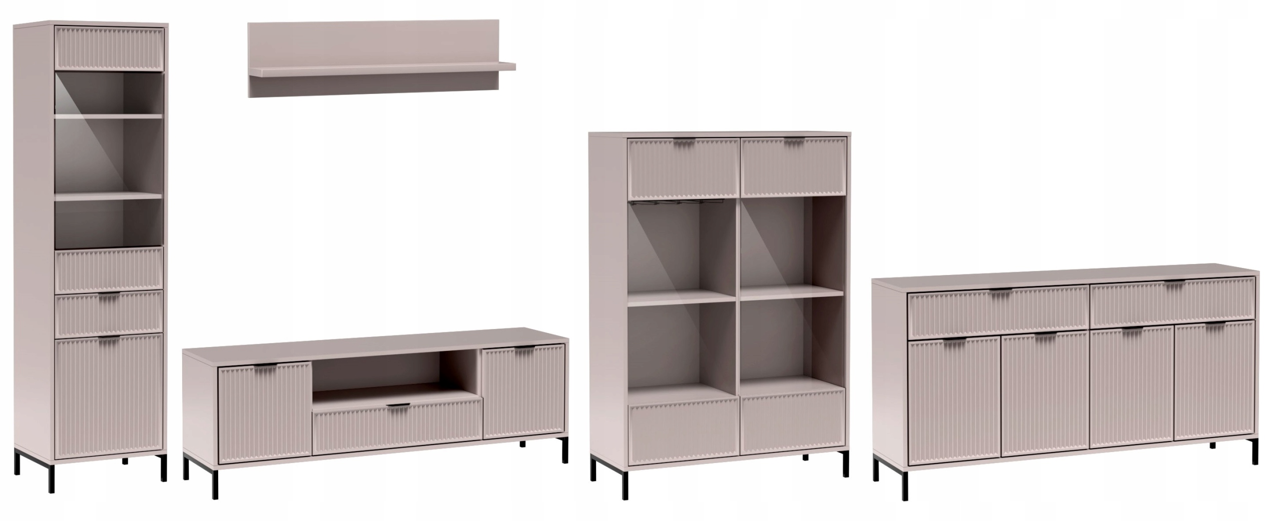 Witryna słupek przeszklona z szafką szufladą Wysokość mebla 195.6 cm