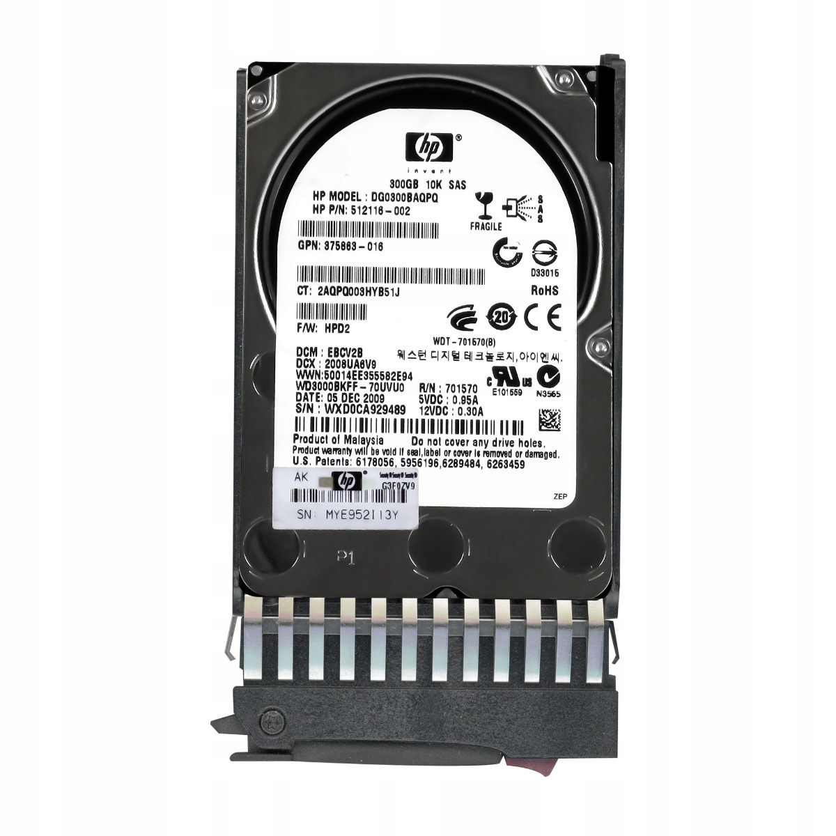 Hp 512116-002 300GB 10K 16MB Sas 2,5'' DG0300BAQPQ