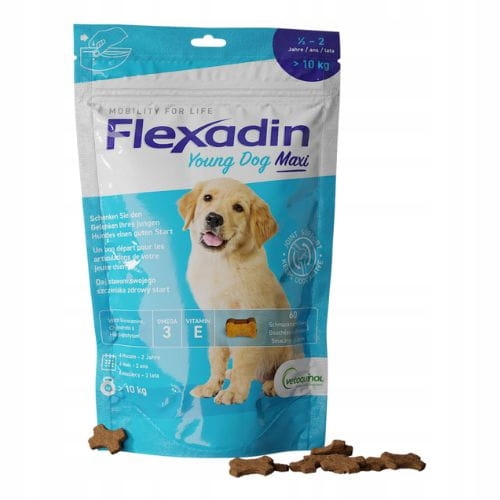Levně Flexadin Young Dog Maxi 60 pamlsků Doplněk pro mladé psy podporující péči