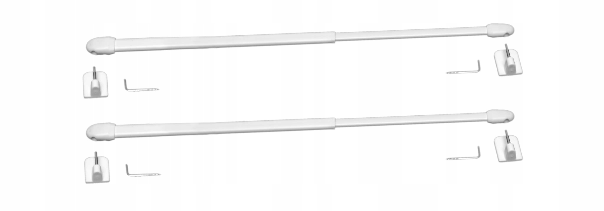Komplet 2x karnisz zazdrostki patyczki 60cm biały