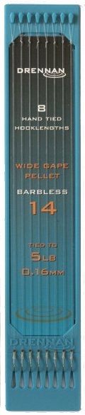 Haczyk Drennan z przyponem Wide Gape Pellet 14 nr 8 szt.