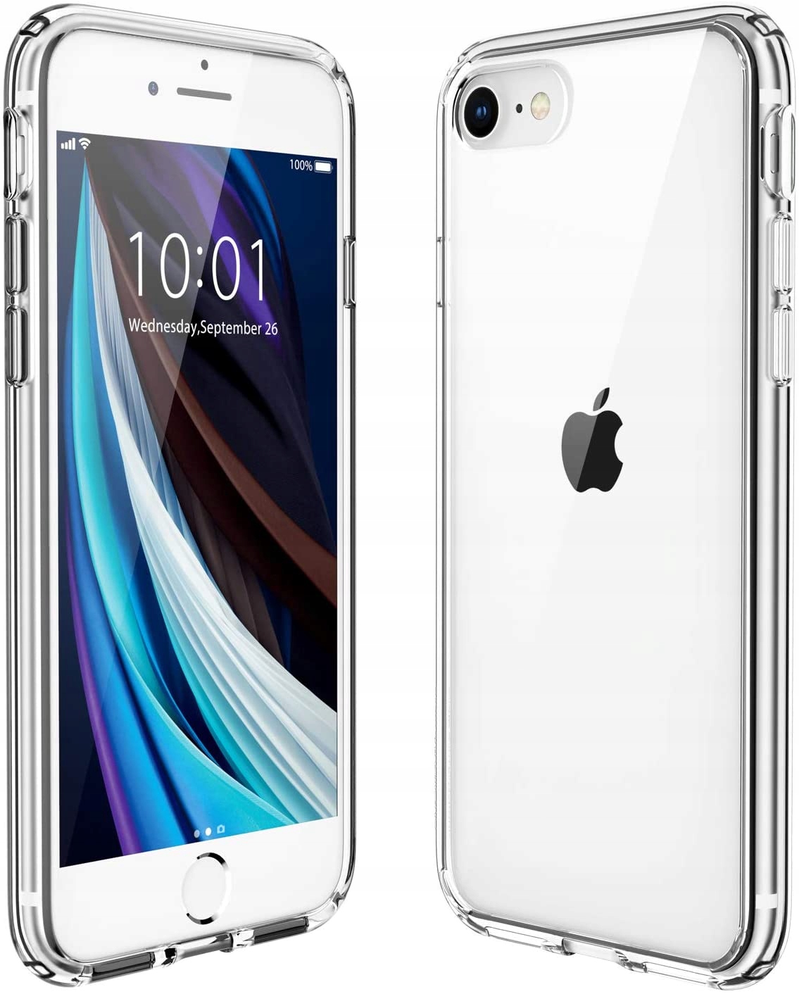 ETUI do APPLE IPHONE 7/8 PRZEZROCZYSTE SLIM +SZKŁO Kolor bezbarwny