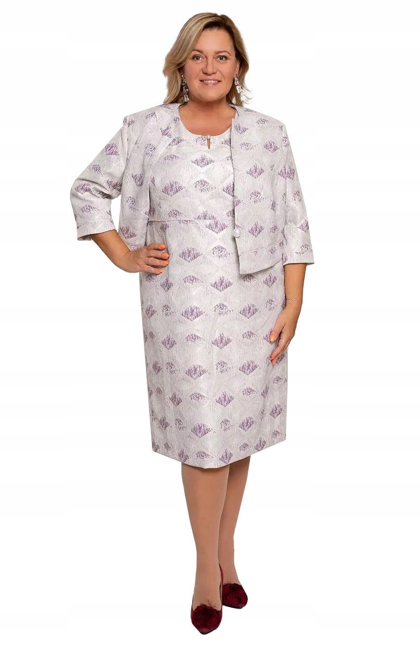 Elegantní šaty s fialovými kosočtverci 52