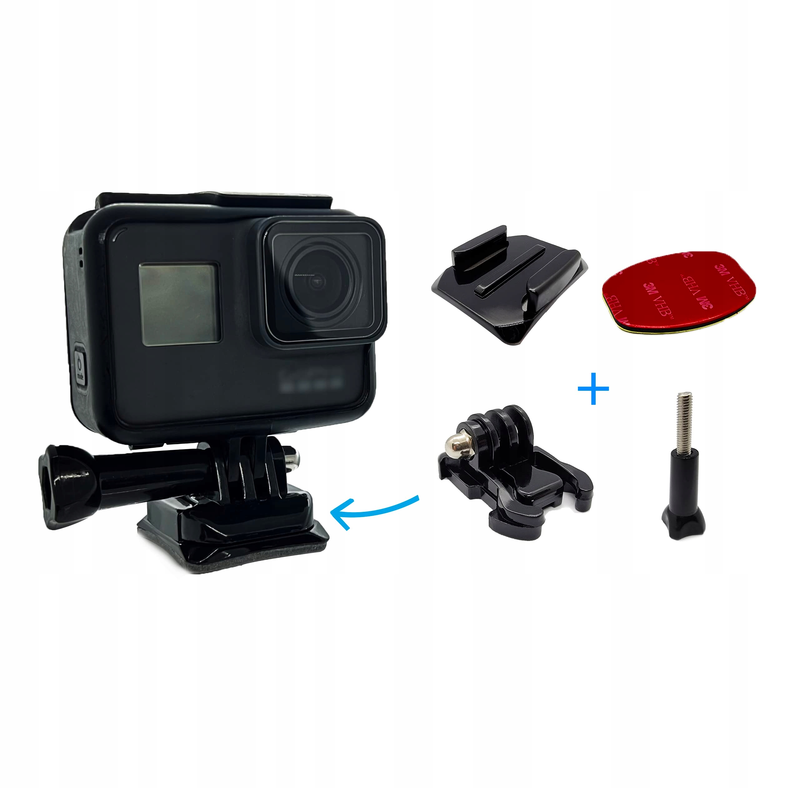 Mocowania Na Kask Płaskie Zakrzywione Do GoPro Hero Action Cam JINGXIN — miniatura 6