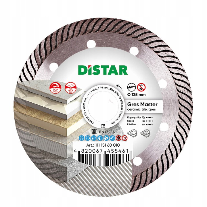 

Distar Tarcza Diament 125 1,4 10 22,23 Gres Master