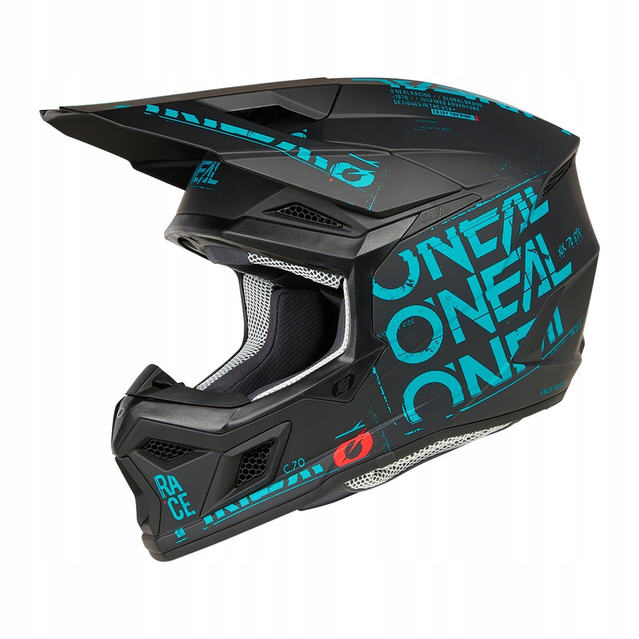 Helma O'Neal 3SRS Static black/teal matt L
