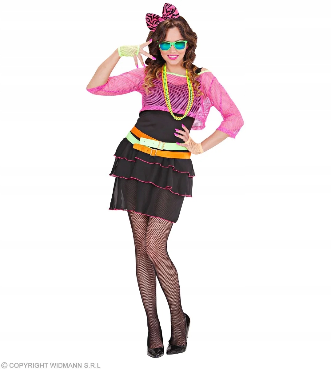 Kostým Disco Diva Růžový Kostým 80. léta Pop Rock M