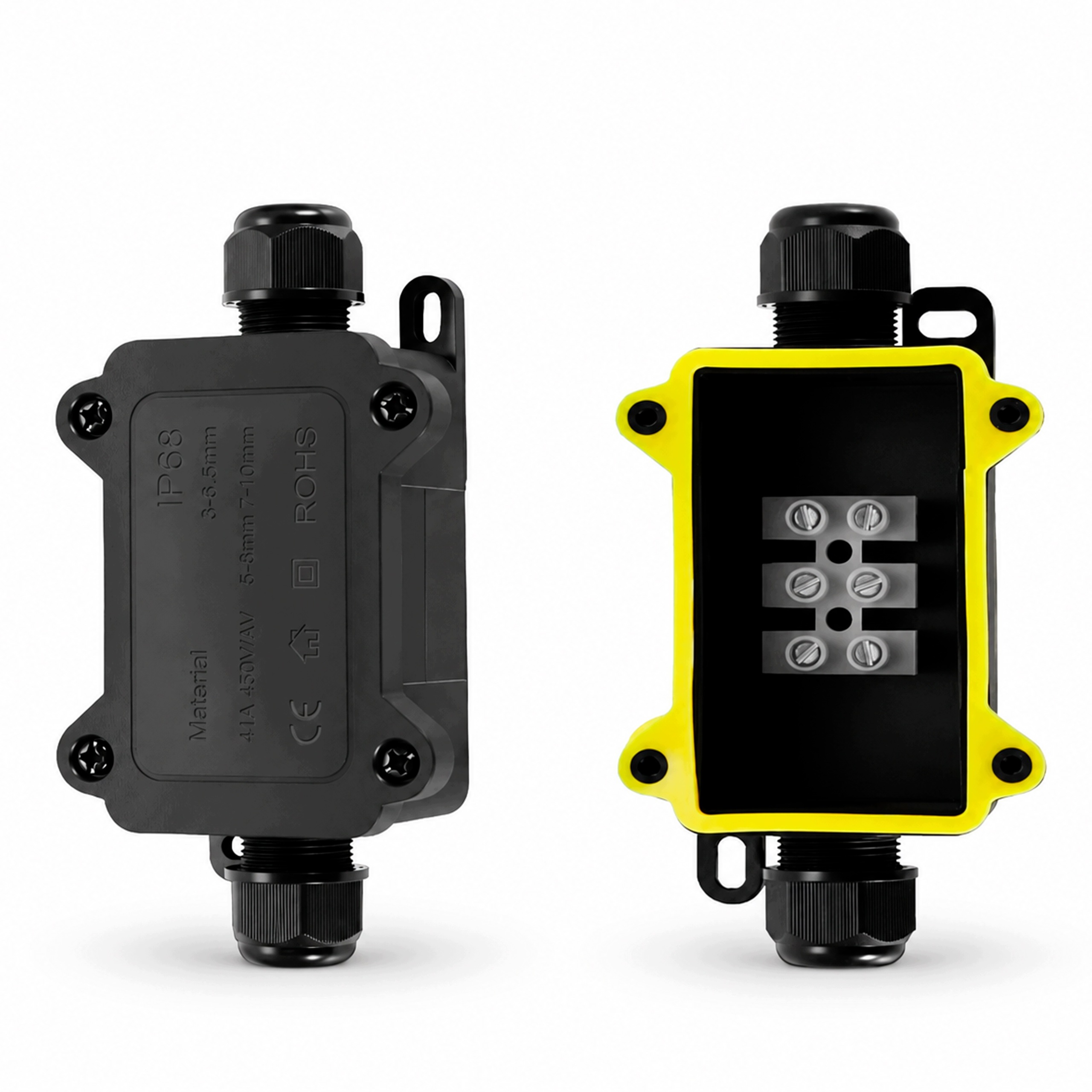 Elektrický hermetický kabelový konektor IP68, dvojitá instalační krabice