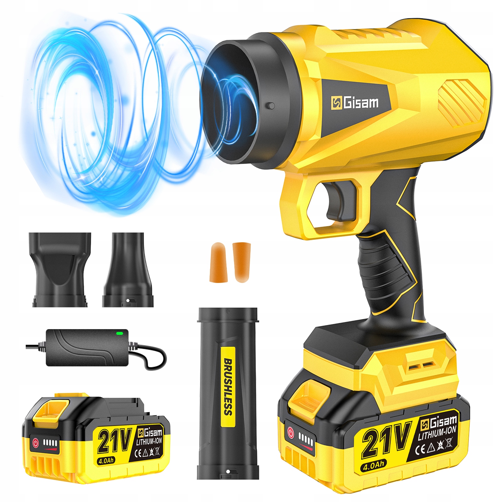 Aku Foukač Listí Na Sníh A Listí, 3 Nástavce, 21V 1x Baterie