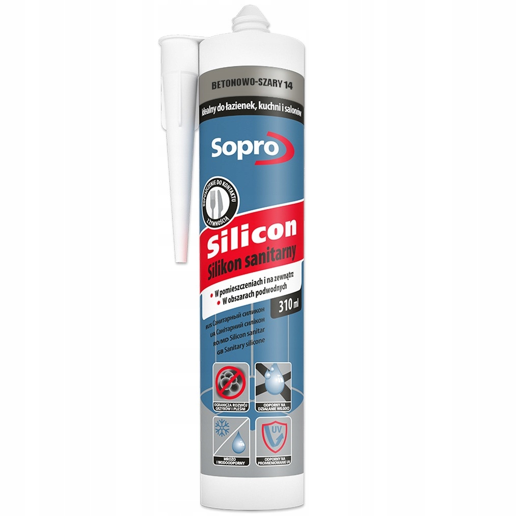 

Sopro Silikon Sanitarny 310ml Betonowo-szary 14