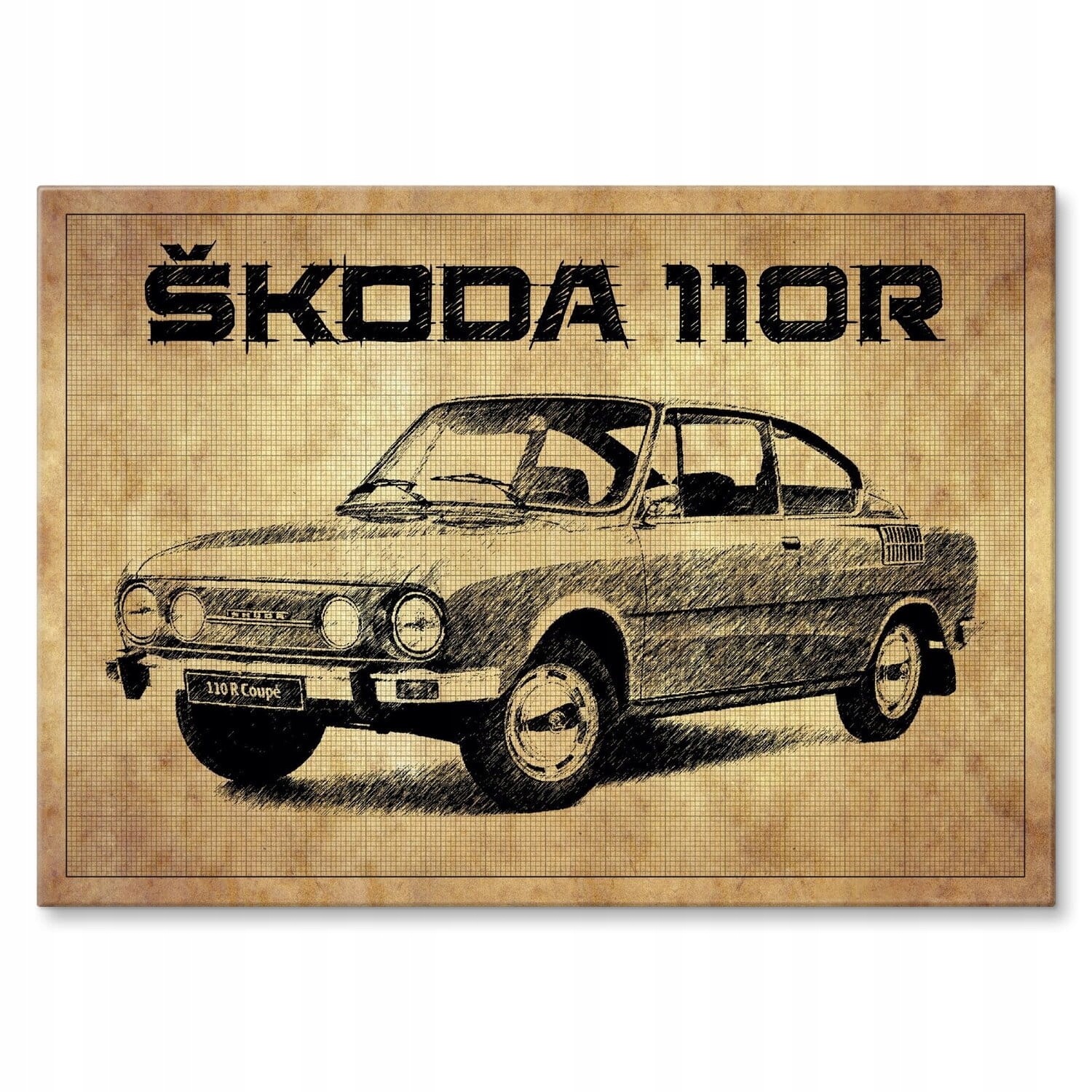 Plech velký plakát dárek pro fanouška automobilů, české auto Škoda 110R