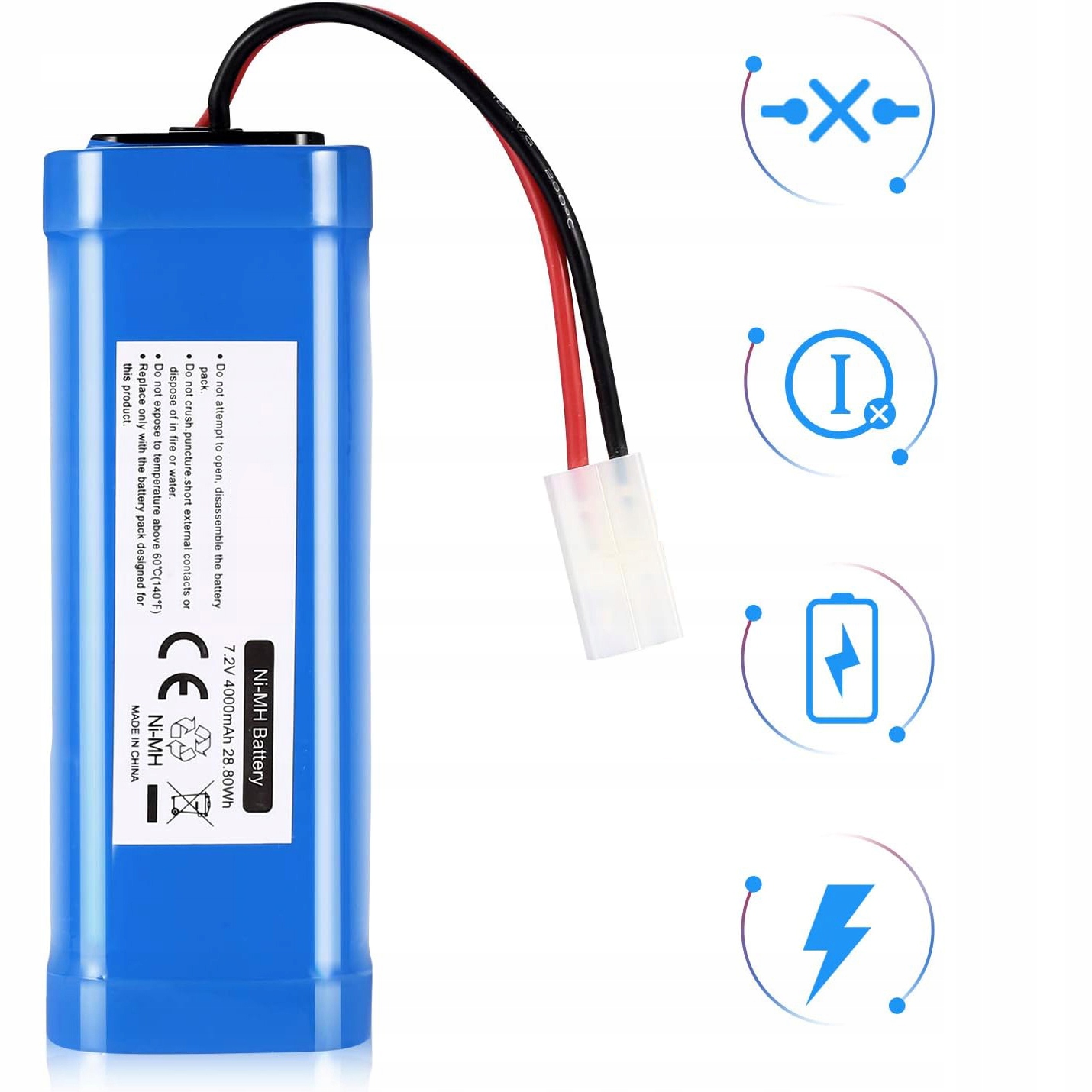7,2 V 4000 MAH AKUMULATOR NI-MH AKUMULATORÓW NIMH DO SAMOCHODU RC, ROBOTÓW Napięcie 7.2 V