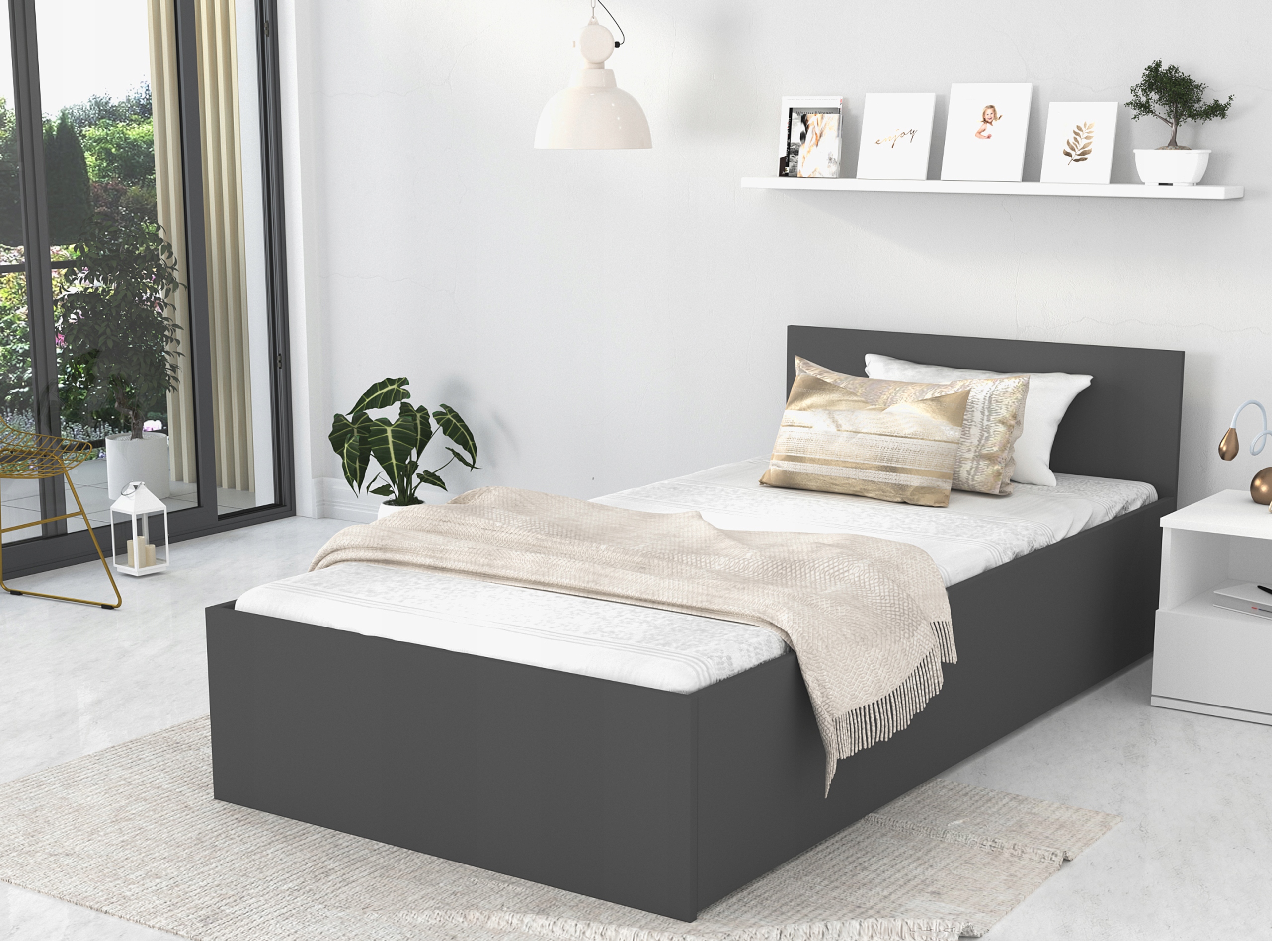

Łóżko 90x200 stelaż materac Panama DM
