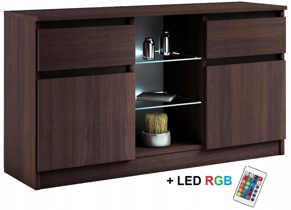 020041 KOMODA LED2d2s + oświetlenie LED - WENGE # KOLORY