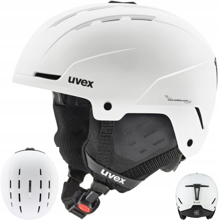 Lyžařská přilba Uvex Stance bílá, velikost 54-58 cm, nastavitelná s ventilací
