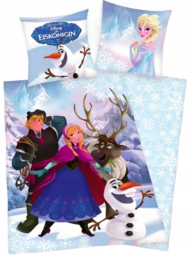 Dwustronna Pościel Dla Dziecka 140x200 Kraina Lodu Frozen Elza Anna Olaf