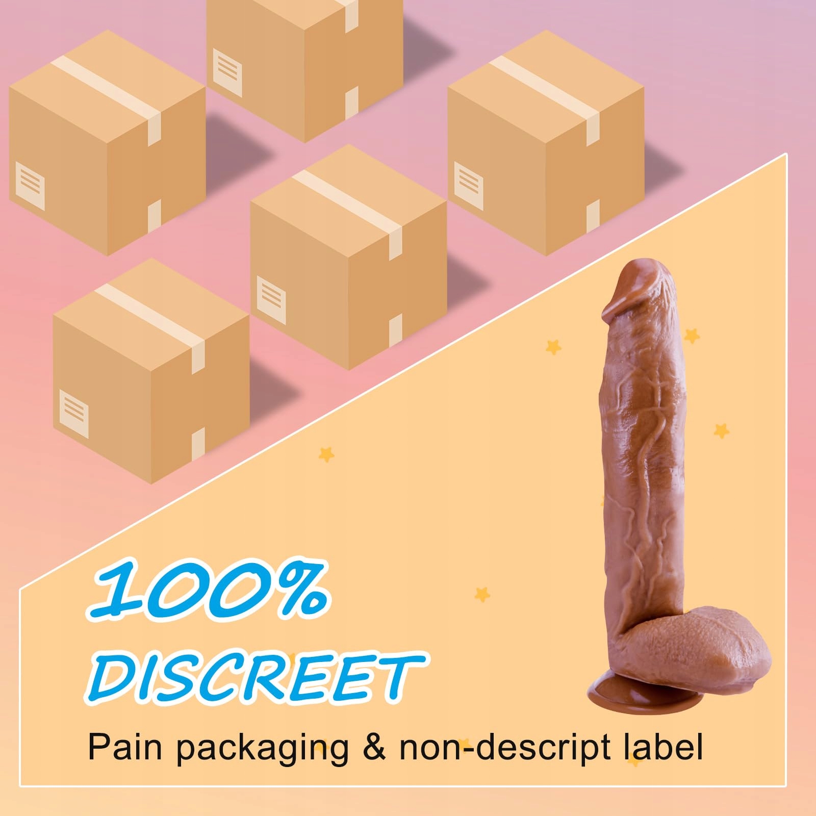 BRAUN Długi Silikonowy Dildo XL z Przyssawką 30cm Duży Sztuczny Penis — miniatura 6