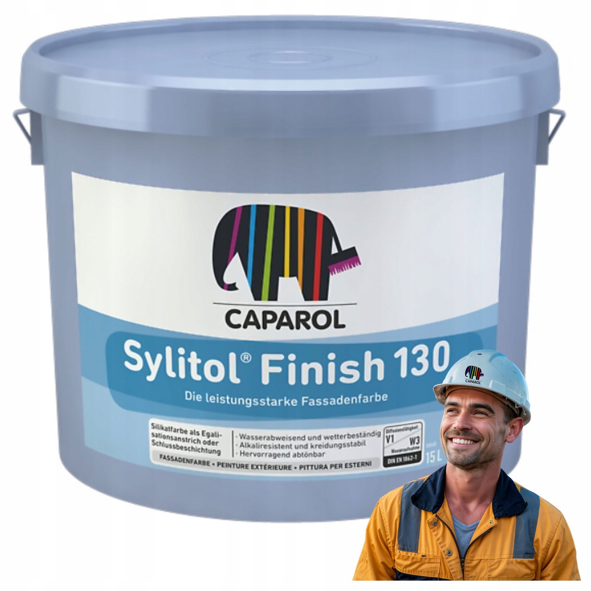 Farba Elewacyjna Silikatowa Biała Kryjąca Caparol Sylitol Finish 130 10L