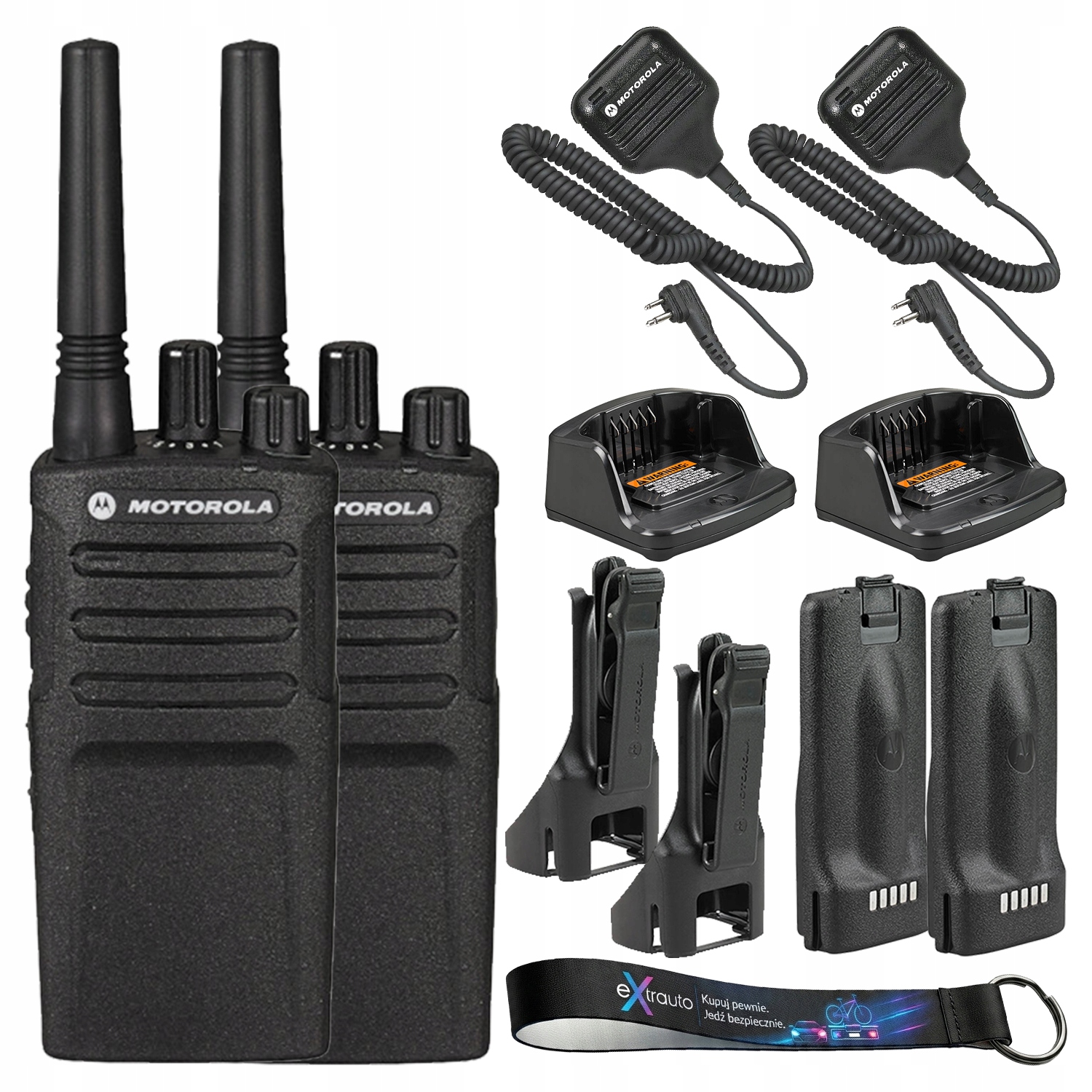 2x Radiotelefon Motorola XT420 2x Mikrofonogłośnik smycz eXtrauto
