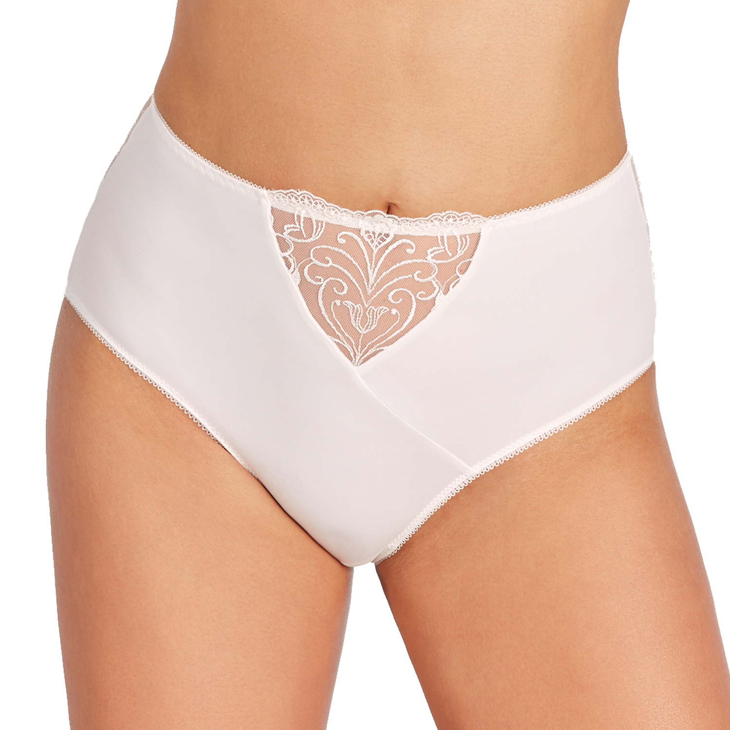 Nessa Sonata N02 ecru výšivka tyl Kalhotky Vysoké Kalhotky