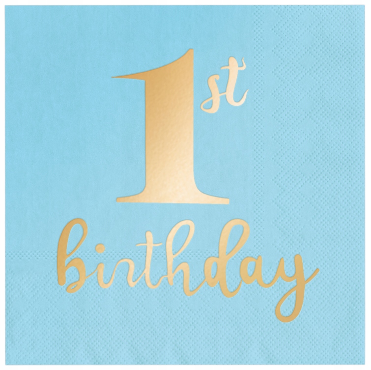 

Serwetki Na Roczek Niebieskie 1ST Birthday 10 Szt