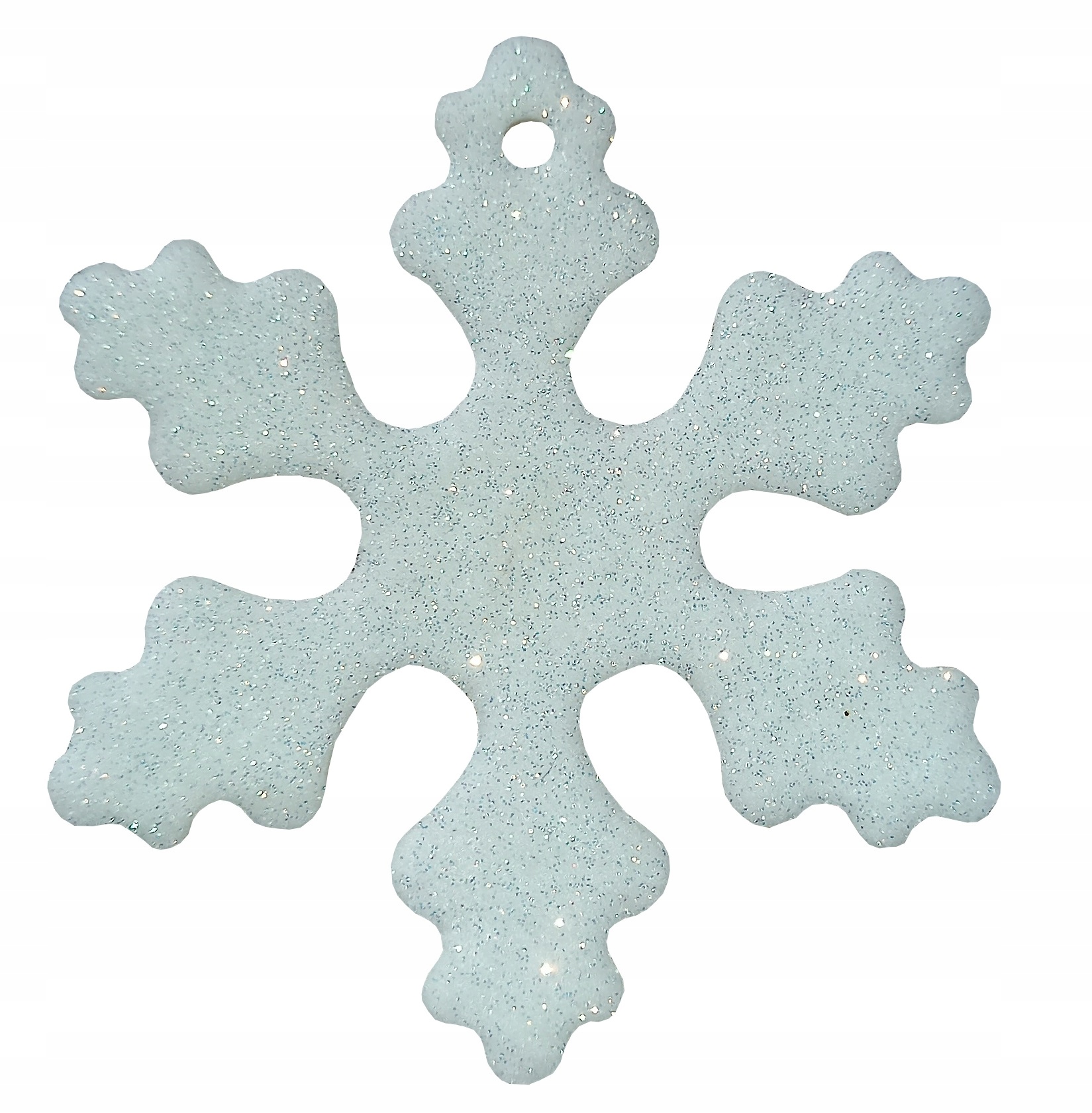 

Gwiazdka na choinkę śnieżynka biała brokat 10 szt