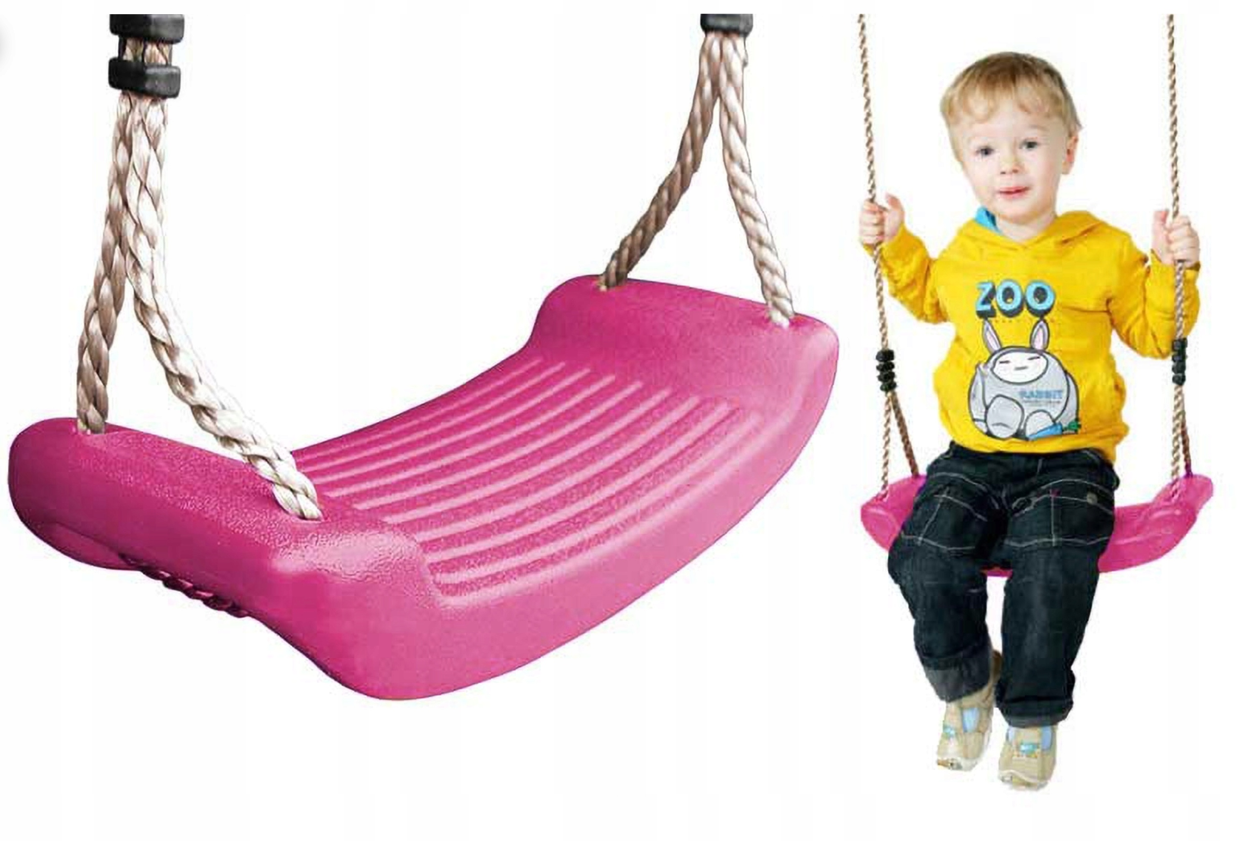 Huśtawka Plastikowa Deska dla Dziecka Dzieci Siedzisko do Huśtawki JF różow