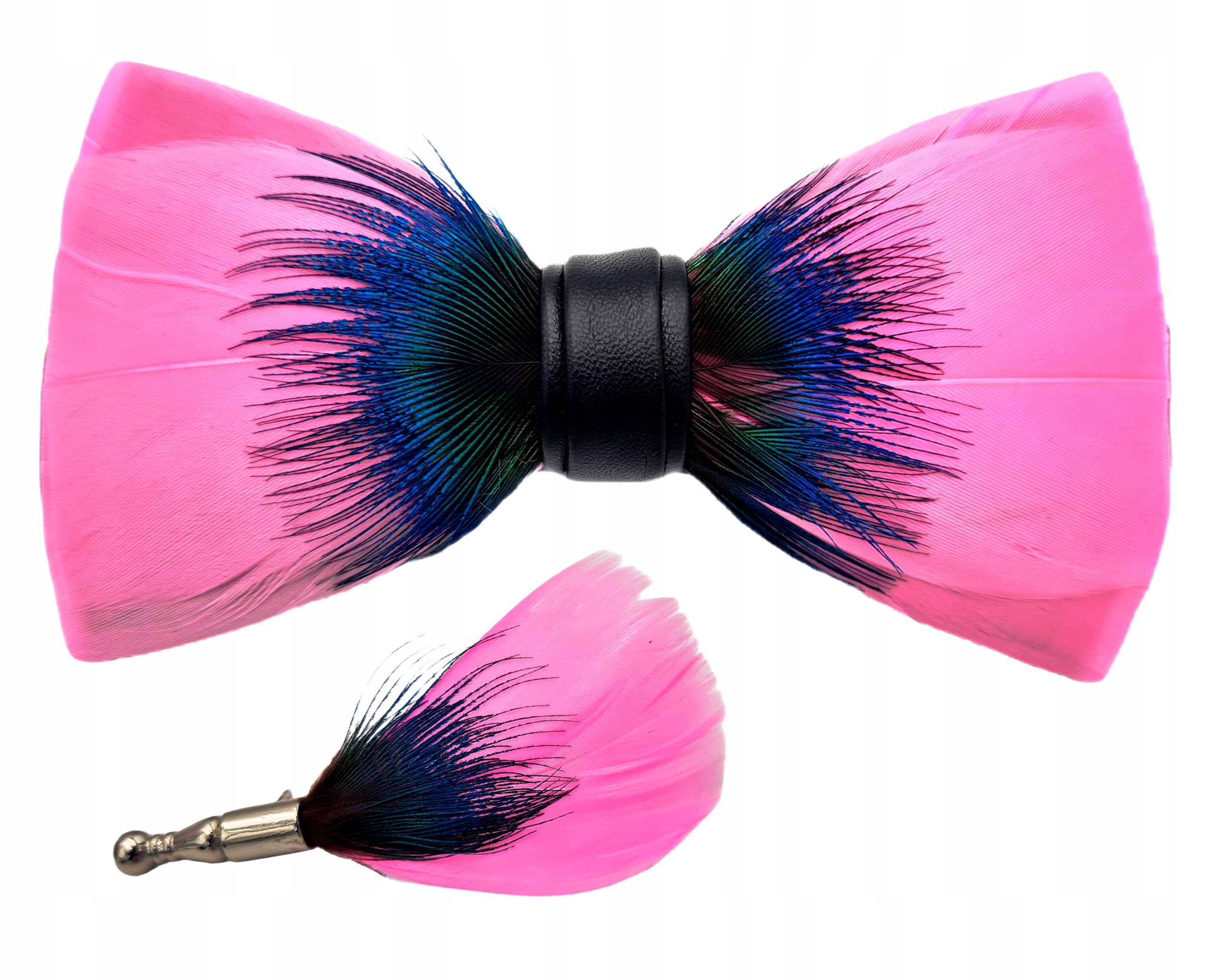 

Mucha, Muszka Męska Do Garnituru Z Pawimi Piórami