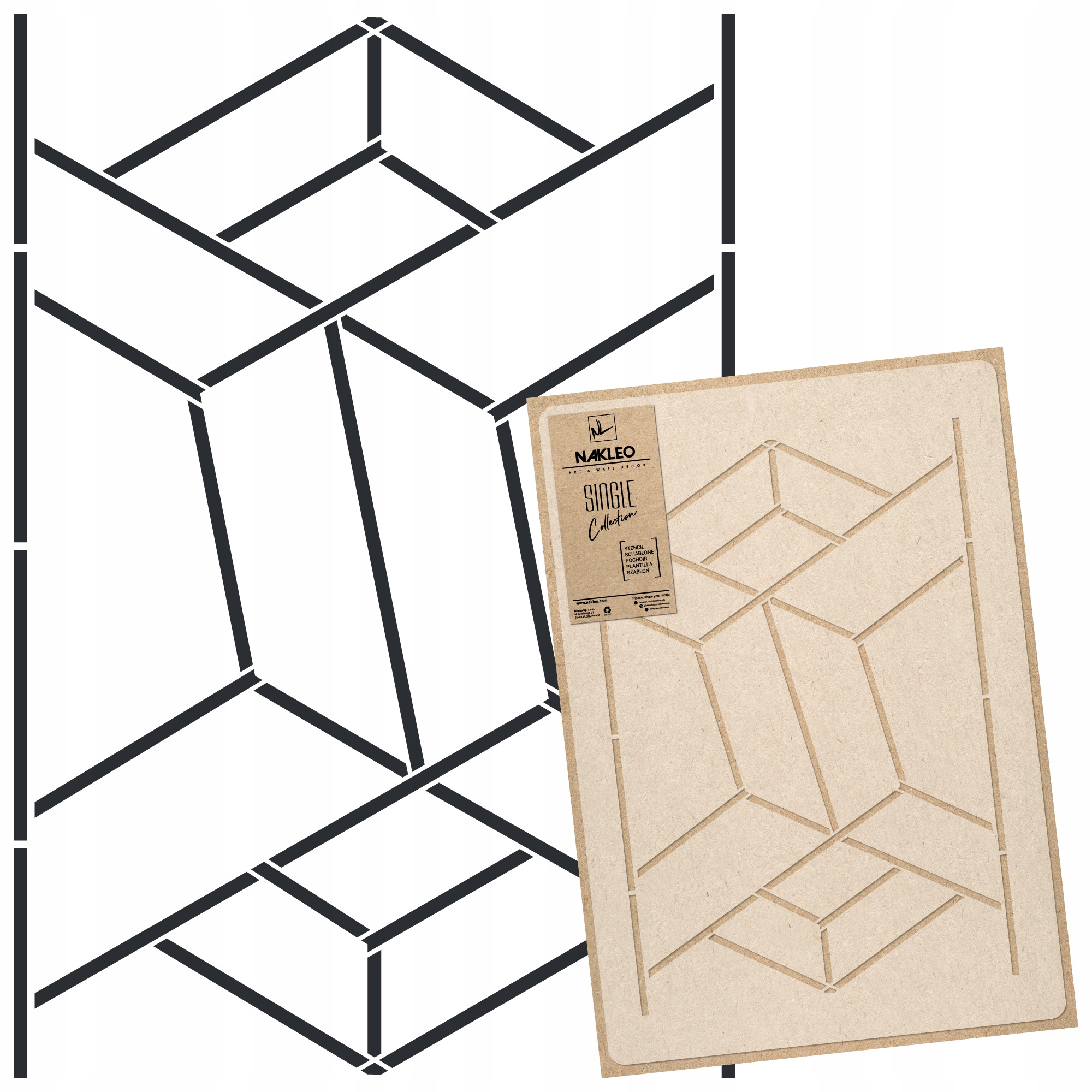 Šablona malířská Vícenásobná L 59x95 cm Geometrický Vzor Linie Art Deco