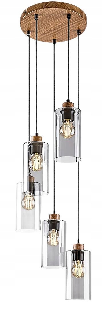 Závesná lampa do obývacej izby E27 5x25W farba dub 72125 Tanno Rabalux