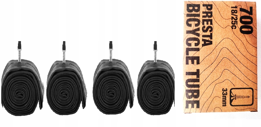 Dętki Wtb 700x18/25C 33mm Szosowa Presta- 4 sztuki