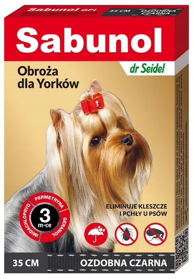 Obojek Proti Blechám Pro Yorka Černý Ozdobný Proti Blechám Sabunol Gpi