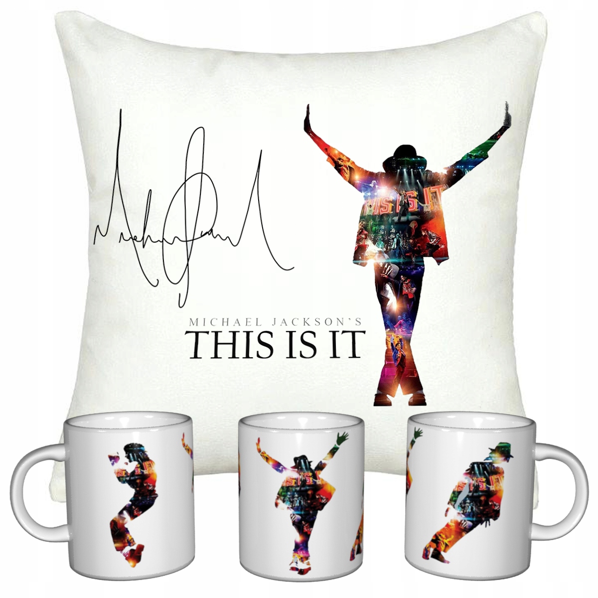 ZESTAW MICHAEL JACKSON KUBEK + PODUSZKA + IMIE